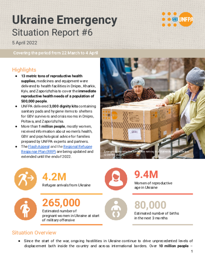 Ukraine Emergency Situation Report #6 – 5 April 2022