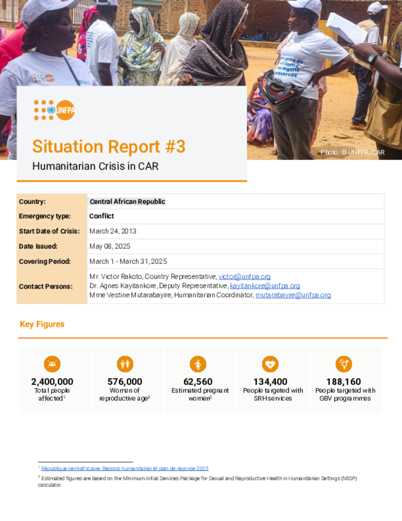 UNFPA Central African Republic Situation Report #3 - March 2025