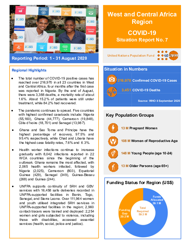 COVID-19 Situation Report No. 7 for UNFPA West and Central Africa