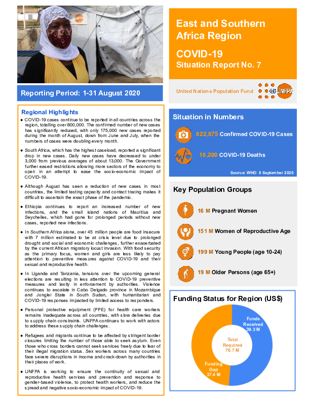 COVID-19 Situation Report No. 7 for UNFPA East and Southern Africa